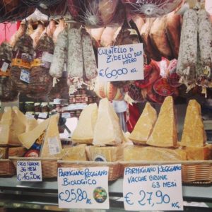 Cheese vendor on the San Lorenzo Market