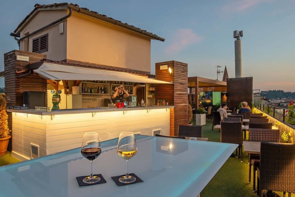 Rooftop bar in Florence