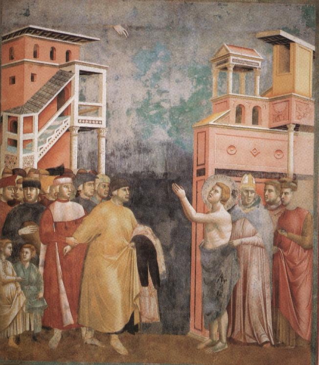 Giotto, Francesco abandons the earthly goods, Upper Basilica in Assisi.