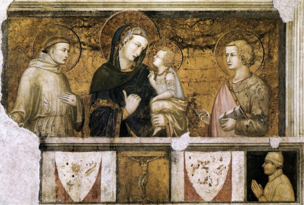 Piero Lorenzetti, Madonna with Child, Saint Francis and Saint John Evangelist, Assisi