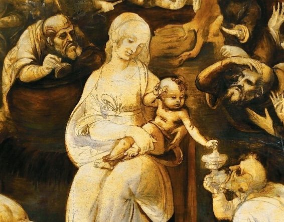 Leonardo da Vinci, Adoration of the Magi, detail, 1481