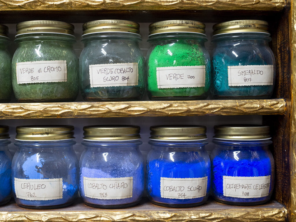 I pigmenti nella bottega d'Arte Maselli