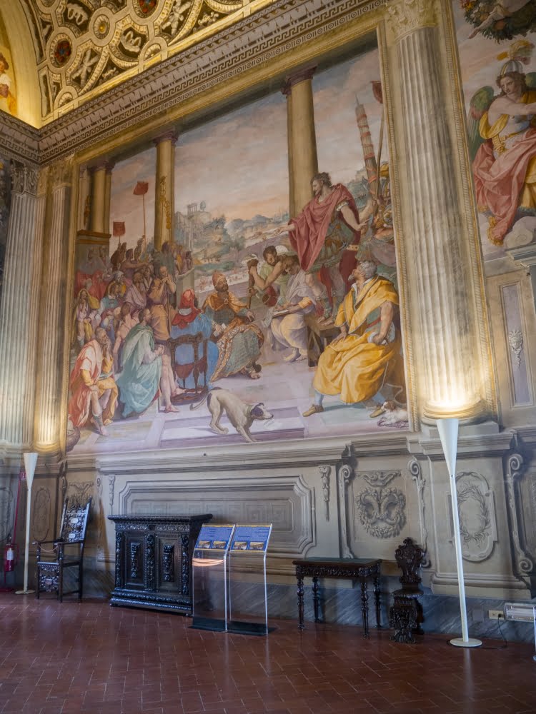 Alessandro Allori, Consul Flaminius speaks in front of the Achaean council, villa Poggio a Caiano.