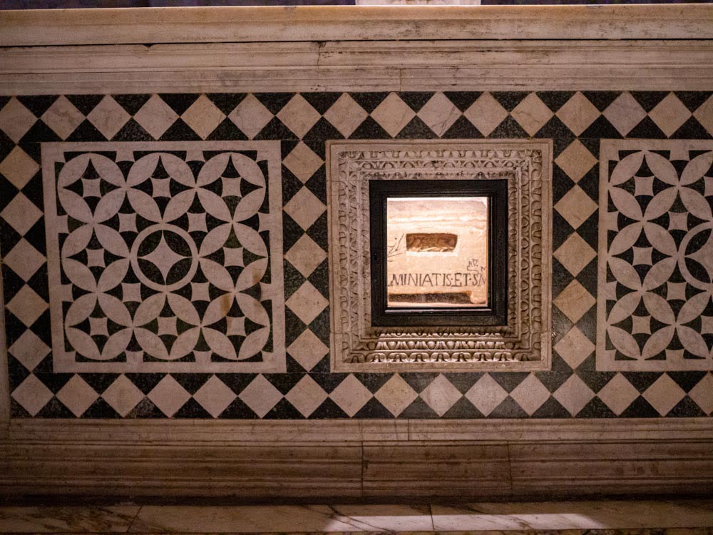San Miniato al Monte, Florence. The relics of Saint Miniato.